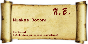 Nyakas Botond névjegykártya